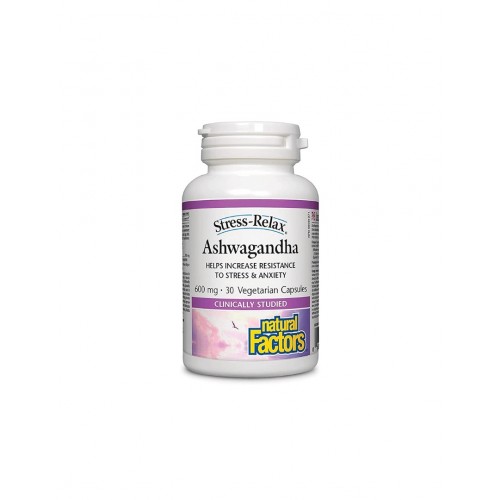 NATURAL FACTORS STRESS RELAX ASHWAGANDHA / АШВАГАНДА 600МГ КАПС. Х30