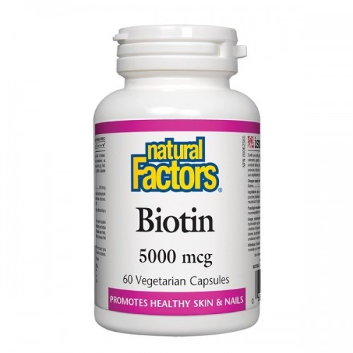 NATURAL FACTORS BIOTIN / БИОТИН 5000МКГ КАПС. Х60