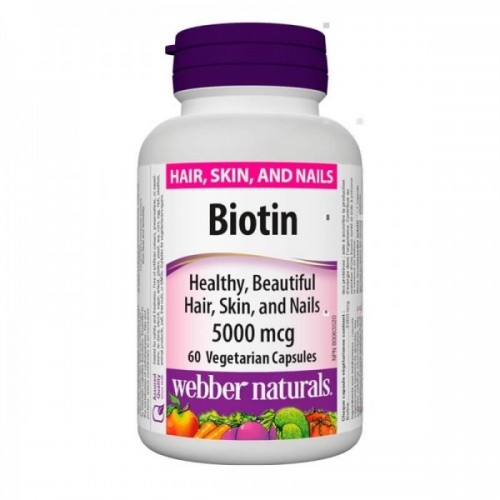 WEBBER NATURALS BIOTIN EXTRA STRENGTH / БИОТИН КОЖА КОСА И НОКТИ 5000МКГ КАПС. Х 60