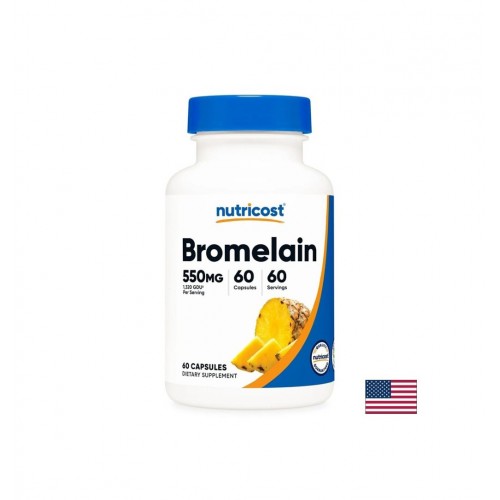 NUTRICOST BROMELAIN / БРОМЕЛАИН ПРИ ПОДУВАНЕ И ТЕЖЕСТ СЛЕД ХРАНЕНЕ 550 МГ КАПС. X 60 NUTRICOST BROMELAIN / БРОМЕЛАИН ПРИ ПОДУВАНЕ И ТЕЖЕСТ СЛЕД ХРАНЕНЕ 550 МГ КАПС. X 60
