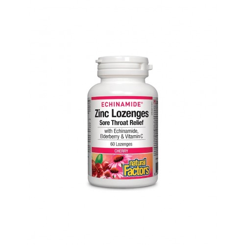 NATURAL FACTORS ECHINAMIDE / ЦИНК, ЕХИНАЦЕЯ, ВИТАМИН С И ЧЕРЕН БЪЗ, ТАБЛ. ЗА СМУЧЕНЕ С ВКУС НА ЧЕРЕША Х60 NATURAL FACTORS ECHINAMIDE / ЦИНК, ЕХИНАЦЕЯ, ВИТАМИН С И ЧЕРЕН БЪЗ, ТАБЛ. ЗА СМУЧЕНЕ С ВКУС НА ЧЕРЕША Х60