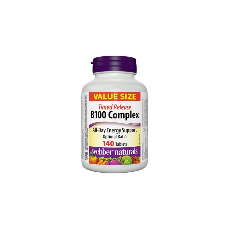 WEBBER NATURALS VITAMIN B 100 COMPLEX / ВИТАМИН B 100 КОМПЛЕКС С УДЪЛЖЕНО ОСВОБОЖДАВАНЕ ТАБЛ. Х 140