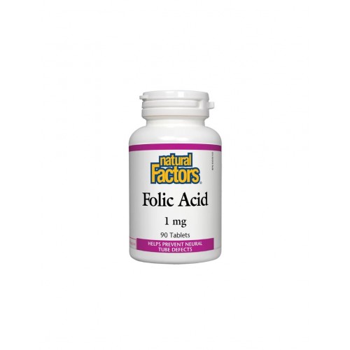 NATURAL FACTORS FOLIC ACID / ФОЛИЕВА КИСЕЛИНА (ФОЛАТ) 1МГ ТАБЛ. Х90
