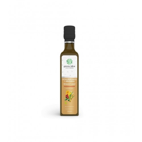 GREEN IDEA TRTINOVY SIRUP-LICHORERISNICE+BRUSINKAA / ТРЪСТИКОВ СИРОП С ЛАТИНКА И ЧЕРВЕНА БОРОВИНКА УРИНАРНО ЗДРАВЕ И ИМУНИТЕТ 250 МЛ