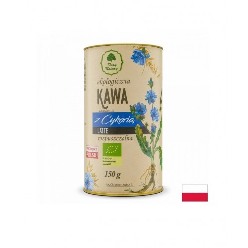 DARY NATURY KAWA ZBOZOWA Z CYKORIA LATTE RO ZPUSZCZALNA EKO / ИНСТАНТНО ЛАТЕ С ЦИКОРИЯ, БИЛКИ И ПОДПРАВКИ БИО 150 ГР