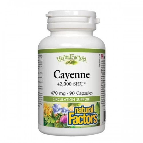 NATURAL FACTORS CAYENNE / ЛЮТ ЧЕРВЕН ПИПЕР (ПЛОД НА ПРАХ) 470МГ КАПС. Х90 NATURAL FACTORS CAYENNE / ЛЮТ ЧЕРВЕН ПИПЕР (ПЛОД НА ПРАХ) 470МГ КАПС. Х90