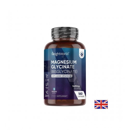 WEIGHT WOLRD MAGNESIUM GLYCINATE / МАГНЕЗИЙ БИСГЛИЦИНАТ 100 МГ + ВИТАМИН B6 СПОКОЕН СЪН И НЕРВНА СИСТЕМА КАПС. X 180
