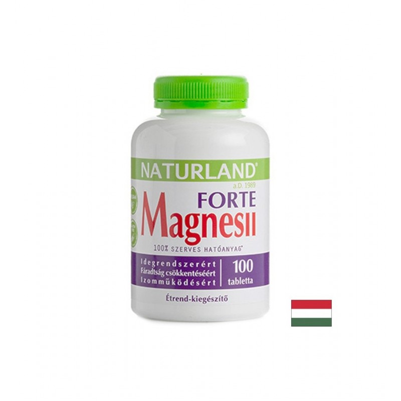 NATURLAND MAGNESII FORTE / МАГНЕЗИЙ ЦИТРАТ ПРИ МУСКУЛНИ КРАМПИ, СТРЕС И УМОРА 100 МГ ТАБЛ. Х 100