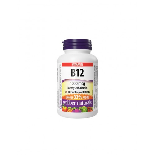 WEBBER NATURALS VITAMIN B12 / ВИТАМИН B12 1000МКГ СУБЛИНГВАЛНИ ТАБЛ. Х 80 WEBBER NATURALS VITAMIN B12 / ВИТАМИН B12 1000МКГ СУБЛИНГВАЛНИ ТАБЛ. Х 80