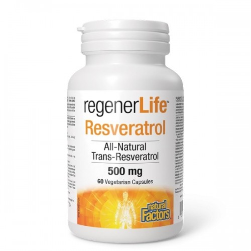 NATURAL FACTORS REGENERLIFE RESVERATROL / РЕСВЕРАТРОЛ 500МГ КАПС. Х60