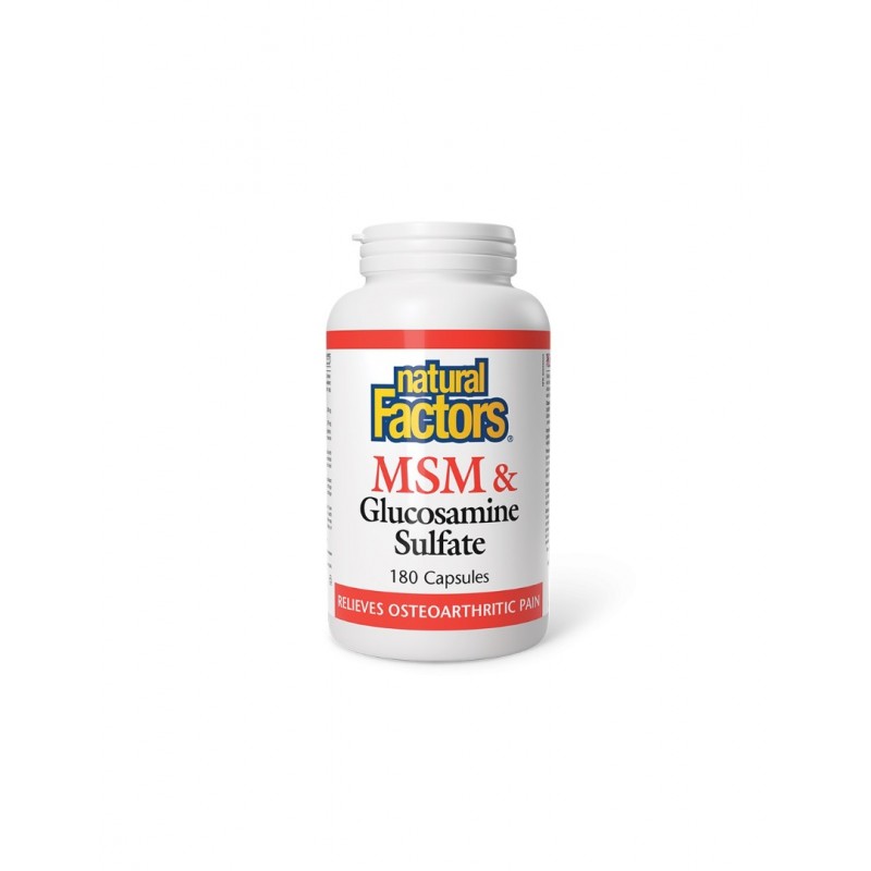 NATURAL FACTORS MSM + GLUCOSAMINE SULFATE / МСМ + ГЛЮКОЗАМИН СУЛФАТ КАПС. Х180