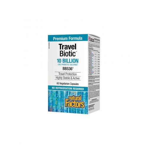 NATURAL FACTORS TRAVEL BIOTIC / 10 МЛРД. АКТИВНИ ПРОБИОТИЦИ  КАПС. Х60