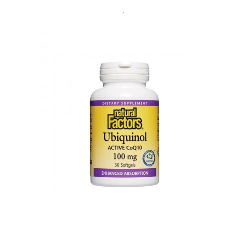 NATURAL FACTORS UBIQUINOL ACTIVE COENZYME Q10 / УБИКВИНОЛ (АКТИВЕН КОЕНЗИМ Q10) 100МГ СОФТГЕЛ КАПС. Х30 NATURAL FACTORS UBIQUINOL ACTIVE COENZYME Q10 / УБИКВИНОЛ (АКТИВЕН КОЕНЗИМ Q10) 100МГ СОФТГЕЛ КАПС. Х30