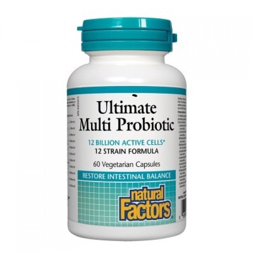 NATURAL FACTORS ULTIMATE MULTI PROBIOTIC / МУЛТИ ПРОБИОТИК 12 МЛРД. АКТИВНИ ПРОБИОТИЦИ, 12 ЩАМА КАПС. Х60