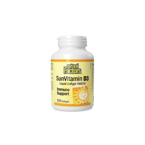 NATURAL FACTORS VITAMIN D3 / ВИТАМИН D3 1000 IU СОФТГЕЛ КАПС. Х500 NATURAL FACTORS VITAMIN D3 / ВИТАМИН D3 1000 IU СОФТГЕЛ КАПС. Х500
