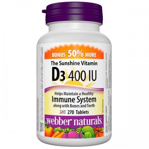 WEBBER NATURALS VITAMIN D3 400 IU / ВИТАМИН D3 400IU ТАБЛ. Х 270