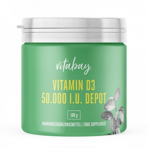 VITABAY Витамин D3 50 000 IU прах 100ГР VITABAY Витамин D3 50 000 IU прах 100ГР