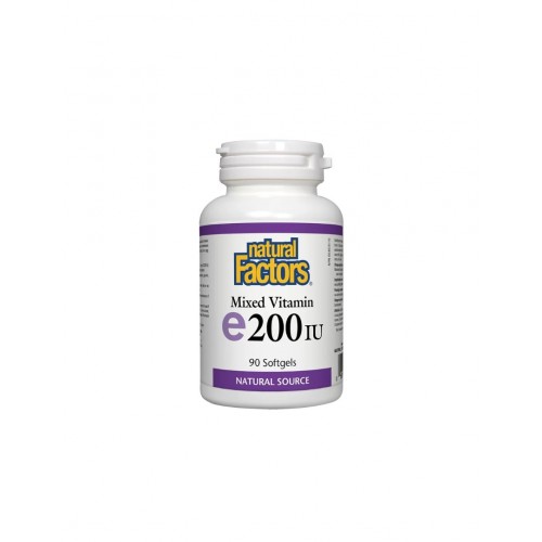 NATURAL FACTORS VITAMIN E / ВИТАМИН Е 200IU / 100МГ СОФТГЕЛ КАПС. Х90