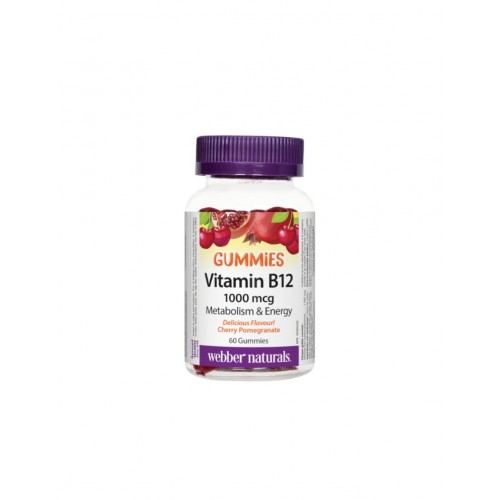 WEBBER NATURALS GUMMIES VITAMIN B12 / ВИТАМИН B12 ГЪМИ 1000МКГ ЖЕЛИРАНИ ТАБЛ. Х 60