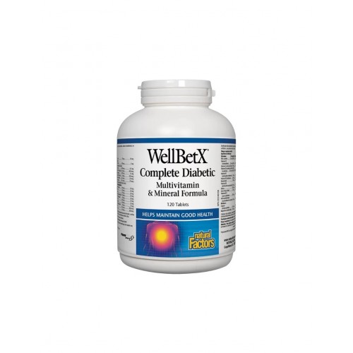 NATURAL FACTORS WELLBETX COMPLETE DIABETIC / МУЛТИВИТАМИНИ ЗА ДИАБЕТИЦИ ТАБЛ. Х120 NATURAL FACTORS WELLBETX COMPLETE DIABETIC / МУЛТИВИТАМИНИ ЗА ДИАБЕТИЦИ ТАБЛ. Х120