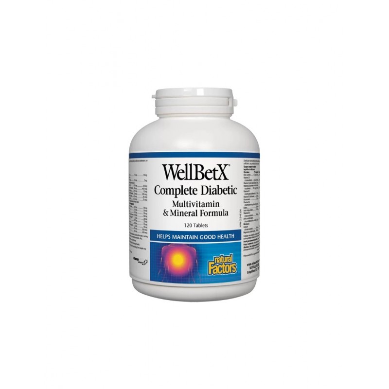 NATURAL FACTORS WELLBETX COMPLETE DIABETIC / МУЛТИВИТАМИНИ ЗА ДИАБЕТИЦИ ТАБЛ. Х120 NATURAL FACTORS WELLBETX COMPLETE DIABETIC / МУЛТИВИТАМИНИ ЗА ДИАБЕТИЦИ ТАБЛ. Х120