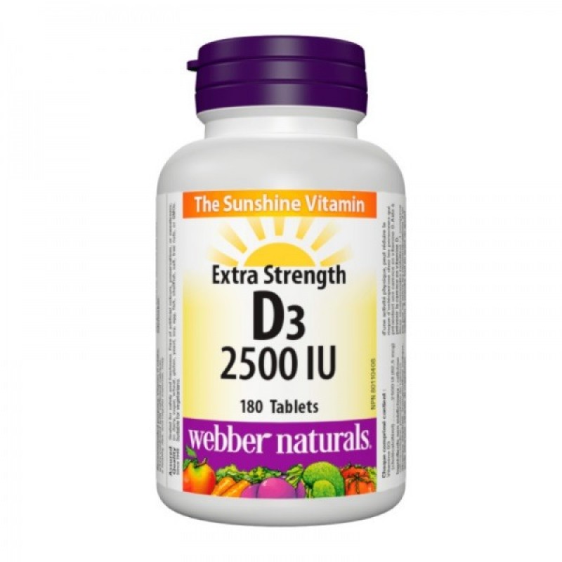 WEBBER NATURALS VITAMIN D3 2500 IU / ВИТАМИН D3 2500IU ТАБЛ. Х 180 WEBBER NATURALS VITAMIN D3 2500 IU / ВИТАМИН D3 2500IU ТАБЛ. Х 180