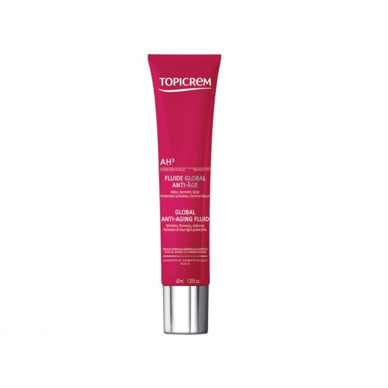 TOPICREM AH3 GLOBAL ANTI-AGING FLUID / ИНТЕНЗИВЕН АНТИ-ЕЙДЖ ФЛУИД (ЗА СМЕСЕНА И ЧУВСТВИТЕЛНА КОЖА) 40МЛ