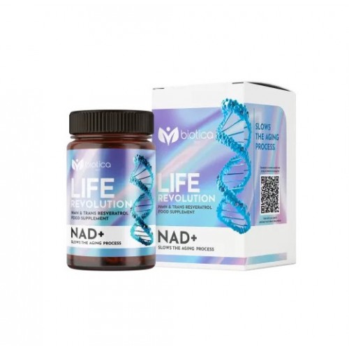 BIOTICA LIFE REVOLUTION NAD+ / ЛАЙФ РЕВОЛЮШЪН НАД+ ЗА ЗАБАВЯНЕ НА ПРОЦЕСИТЕ НА СТАРЕЕНЕ КАПС. X 60 BIOTICA LIFE REVOLUTION NAD+ / ЛАЙФ РЕВОЛЮШЪН НАД+ ЗА ЗАБАВЯНЕ НА ПРОЦЕСИТЕ НА СТАРЕЕНЕ КАПС. X 60
