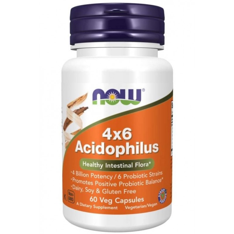 NOW FOODS ACIDOPHILUS 4X6 КАПС. X60 NOW FOODS ACIDOPHILUS 4X6 КАПС. X60