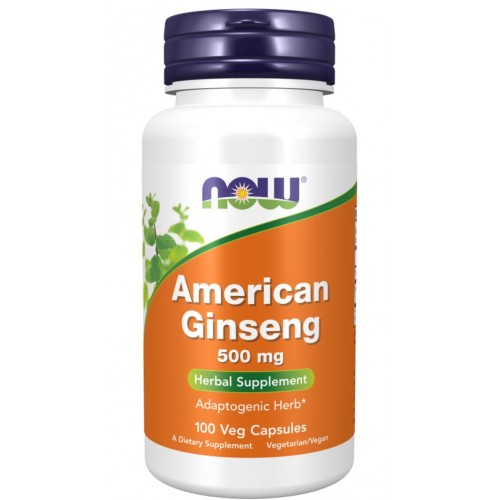 NOW FOODS AMERICAN GINSENG (АМЕРИКАНСКИ ЖЕН-ШЕН) 500МГ ВЕГАН КАПС. X100