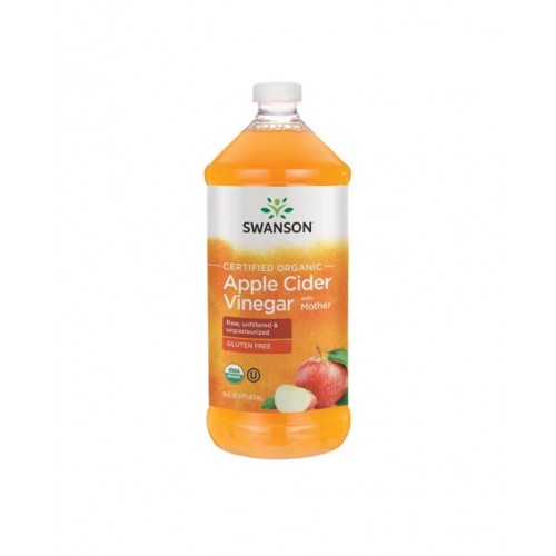SWANSON CERTIFIED ORGANIC APPLE CIDER VINEGAR WITH MOTHER / СУОНСЪН СЕРТИФИЦИРАН ОРГАНИЧЕН ЯБЪЛКОВ ОЦЕТ 473 МЛ