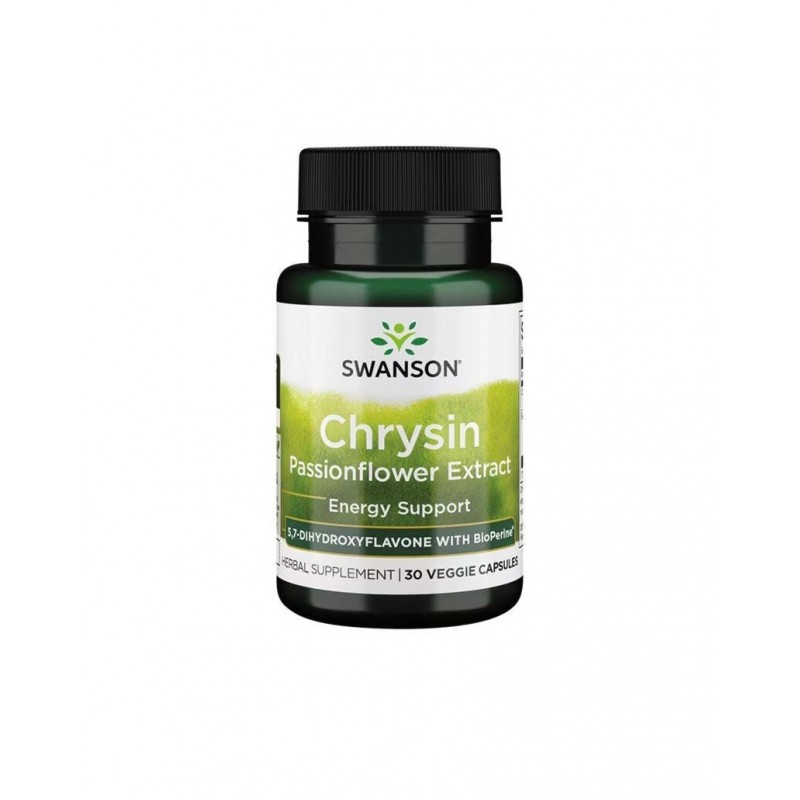 SWANSON CHRYSIN PASSIONFLOWER EXTRACT / СУОНСЪН ХРИЗИН ЕКСТРАКТ ОТ ПАСИФЛОРА 505 МГ КАПС. Х 30