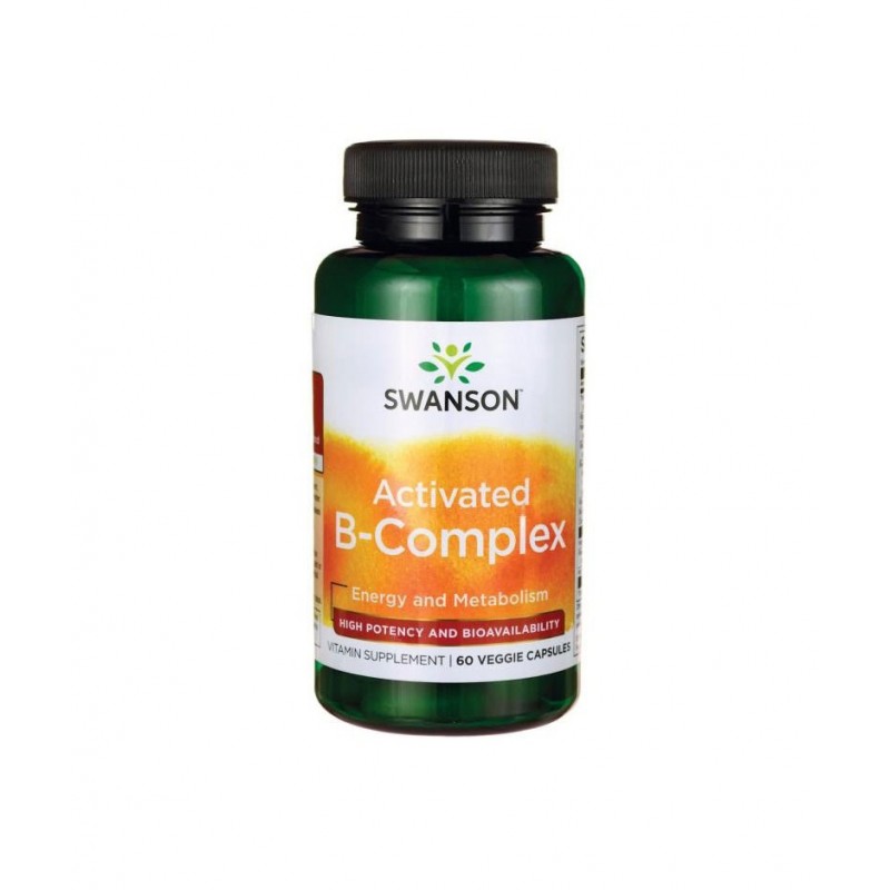 SWANSON ACTIVATED B-COMPLEX – HIGH POTENCY AND BIOAVAILABILITY / СУОНСЪН АКТИВИРАН B-КОМПЛЕКС – ВИСОКА ЕФЕКТИВНОСТ И БИОНАЛИЧНОСТ 430 МГ КАПС. Х 60