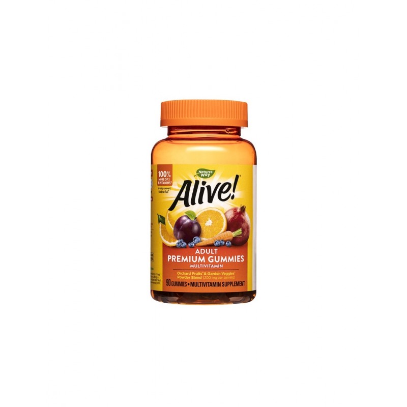 NATURE'S WAY ALIVE! ADULT PREMIUM MULTIVITAMIN GUMMIES / МУЛТИВИТАМИНИ ЗА ВЪЗРАСТНИ ЖЕЛИРАНИ ТАБЛ. Х90