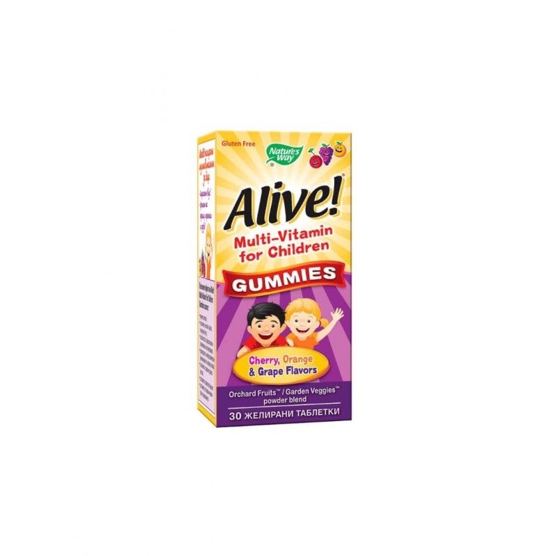 NATURE'S WAY ALIVE! GUMMIES MULTIVITAMIN FOR CHILDREN / МУЛТИВИТАМИНИ ЗА ДЕЦА ЖЕЛИРАНИ ТАБЛ. Х30 NATURE'S WAY ALIVE! GUMMIES MULTIVITAMIN FOR CHILDREN / МУЛТИВИТАМИНИ ЗА ДЕЦА ЖЕЛИРАНИ ТАБЛ. Х30