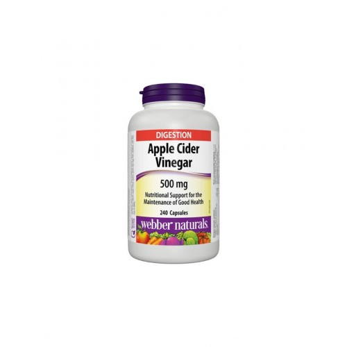 WEBBER NATURALS APPLE CIDER VINEGAR / ЯБЪЛКОВ ОЦЕТ 500МГ КАПС. Х 240