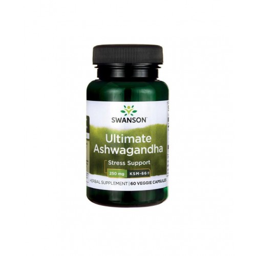 SWANSON KSM-66® ULTIMATE ASHWAGANDHA / СУОНСЪН АШВАГАНДА 250 МГ КАПС. Х 60