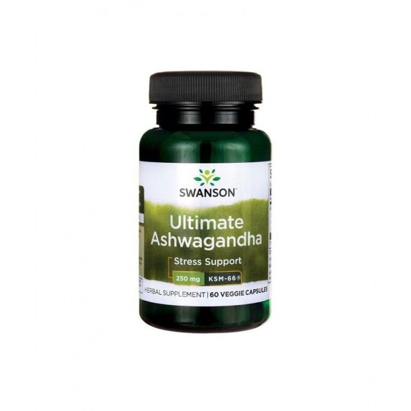 SWANSON KSM-66® ULTIMATE ASHWAGANDHA / СУОНСЪН АШВАГАНДА 250 МГ КАПС. Х 60