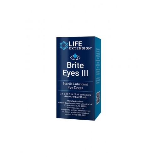 LIFE EXTENSION / BRITE EYES III / СТЕРИЛЕН ОВЛАЖНЯВАЩ РАЗТВОР ЗА СУХИ И РАЗДРАЗНЕНИ ОЧИ 5МЛ ФЛАКОНА X2 LIFE EXTENSION / BRITE EYES III / СТЕРИЛЕН ОВЛАЖНЯВАЩ РАЗТВОР ЗА СУХИ И РАЗДРАЗНЕНИ ОЧИ 5МЛ ФЛАКОНА X2