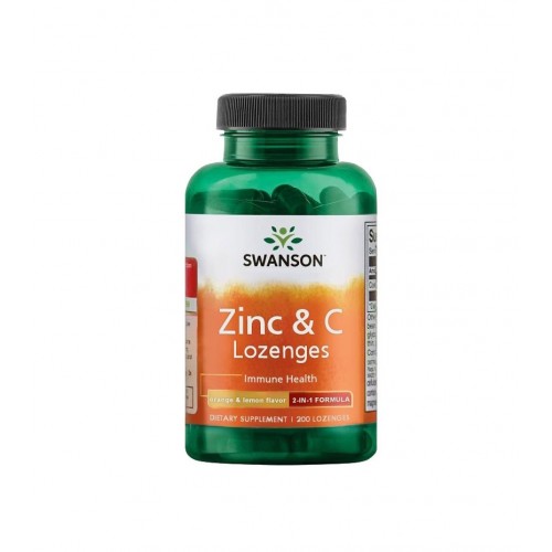 SWANSON ZINC & C LOZENGES / СУОНСЪН ЦИНК И ВИТАМИН C – ПОДСЛАДЕНИ ТАБЛЕТКИ ЗА СМУЧЕНЕ Х 200 