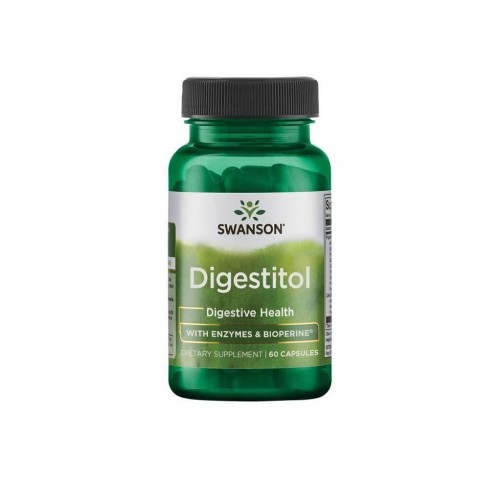 SWANSON DIGESTITOL WITH ENZYMES AND BIOPERINE / СУОНСЪН ДИДЖЕСТИТОЛ С ЕНЗИМИ И БИОПЕРИН 183 МГ КАПС. Х 60