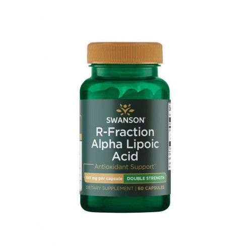 SWANSON DUAL POWER R-FRACTION ALPHA LIPOIC ACID / СУОНСЪН ДВОЙНА СИЛА Р-ФРАКЦИЯ АЛФА-ЛИПOЕВА КИСЕЛИНА 100 МГ КАПС. Х 60
