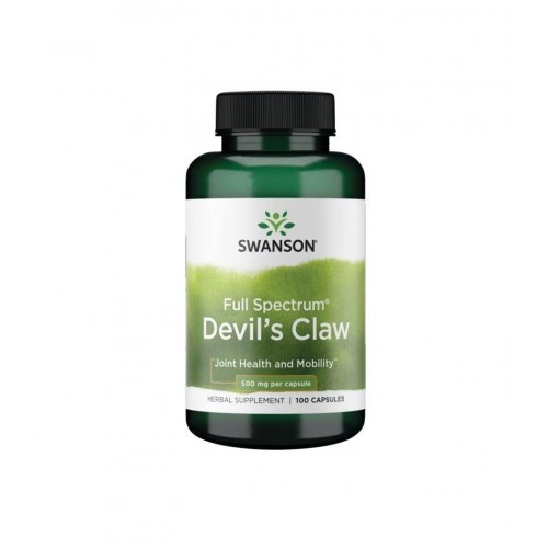 SWANSON DEVIL'S CLAW FULL SPECTRUM / СУОНСЪН ДЯВОЛСКИ НОКЪТ ПЪЛЕН СПЕКТЪР 500 МГ КАПС. Х 100