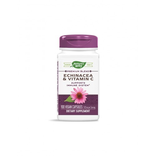 NATURE'S WAY PREMIUM BLEND ECHINACEA + VITAMIN C / ЕХИНАЦЕЯ + ВИТАМИН C КАПС. Х100 NATURE'S WAY PREMIUM BLEND ECHINACEA + VITAMIN C / ЕХИНАЦЕЯ + ВИТАМИН C КАПС. Х100