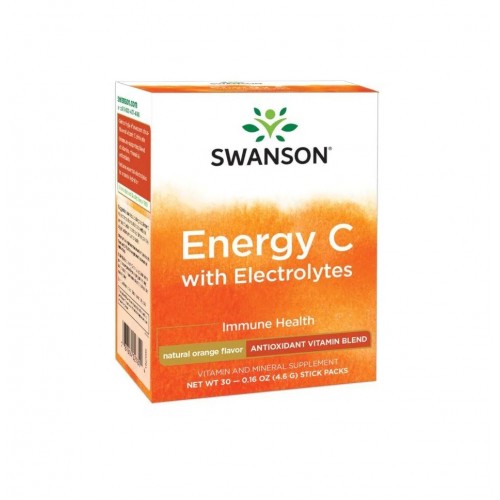 SWANSON ENERGY C WITH ELECTROLYTES / СУОНСЪН ЕНЕРДЖИ C С ЕЛЕКТРОЛИТИ – С ВКУС НА ПОРТОКАЛ СТИК ПАКЕТА Х 30