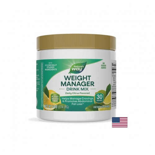 NATURE'S WAY WEIGHT MANAGER DRINK MIX / ФОРМУЛА ЗА КОНТРОЛ НА АПЕТИТА, ТЕГЛОТО И КОРЕМНИТЕ МАЗНИНИ ПРАХ, С ВКУС НА ЦИТРУСОВИ ПЛОДОВ 174.3 ГР