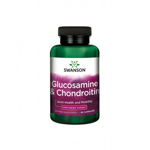 SWANSON GLUCOSAMINE & CHONDROITIN – FEATURING TRUFLEX / СУОНСЪН ГЛЮКОЗАМИН И ХОНДРОИТИН С TRUFLEX 900 МГ КАПС. Х 90