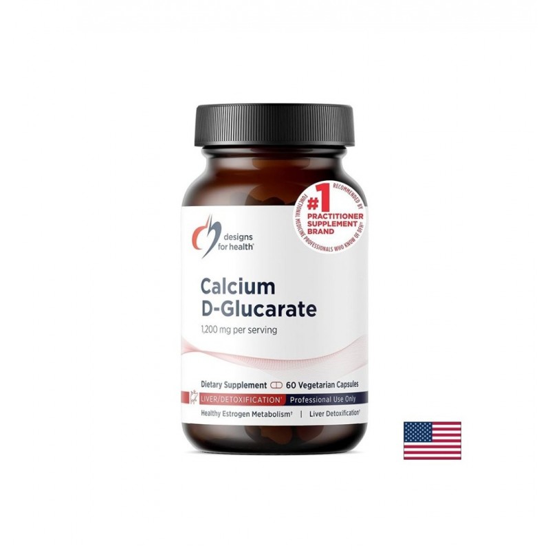 DESIGNS FOR HEALTH CALCIUM D-GLUCARATE / КАЛЦИЕВ Д-ГЛЮКАРАТ ХОРМОНАЛЕН БАЛАНС И ДЕТОКС НА ЧЕРНИЯ ДРОБ 600 МГ КАПС. X 60