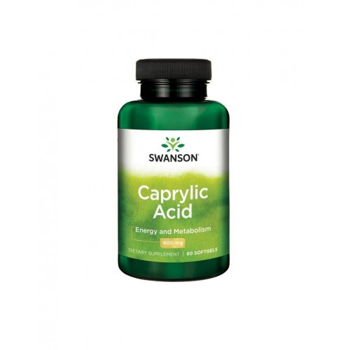 SWANSON CAPRYLIC ACID / СУОНСЪН КАПРИЛОВА КИСЕЛИНА 600 МГ КАПС. Х 60