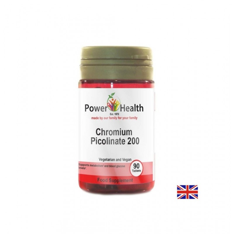 POWER HEALTH CHROMIUM PICOLINATE / КОНТРОЛ НА АПЕТИТА И КРЪВНАТА ЗАХАР ХРОМ (ПИКОЛИНАТ) 200 μG ТАБЛ. Х 90 POWER HEALTH CHROMIUM PICOLINATE / КОНТРОЛ НА АПЕТИТА И КРЪВНАТА ЗАХАР ХРОМ (ПИКОЛИНАТ) 200 μG ТАБЛ. Х 90